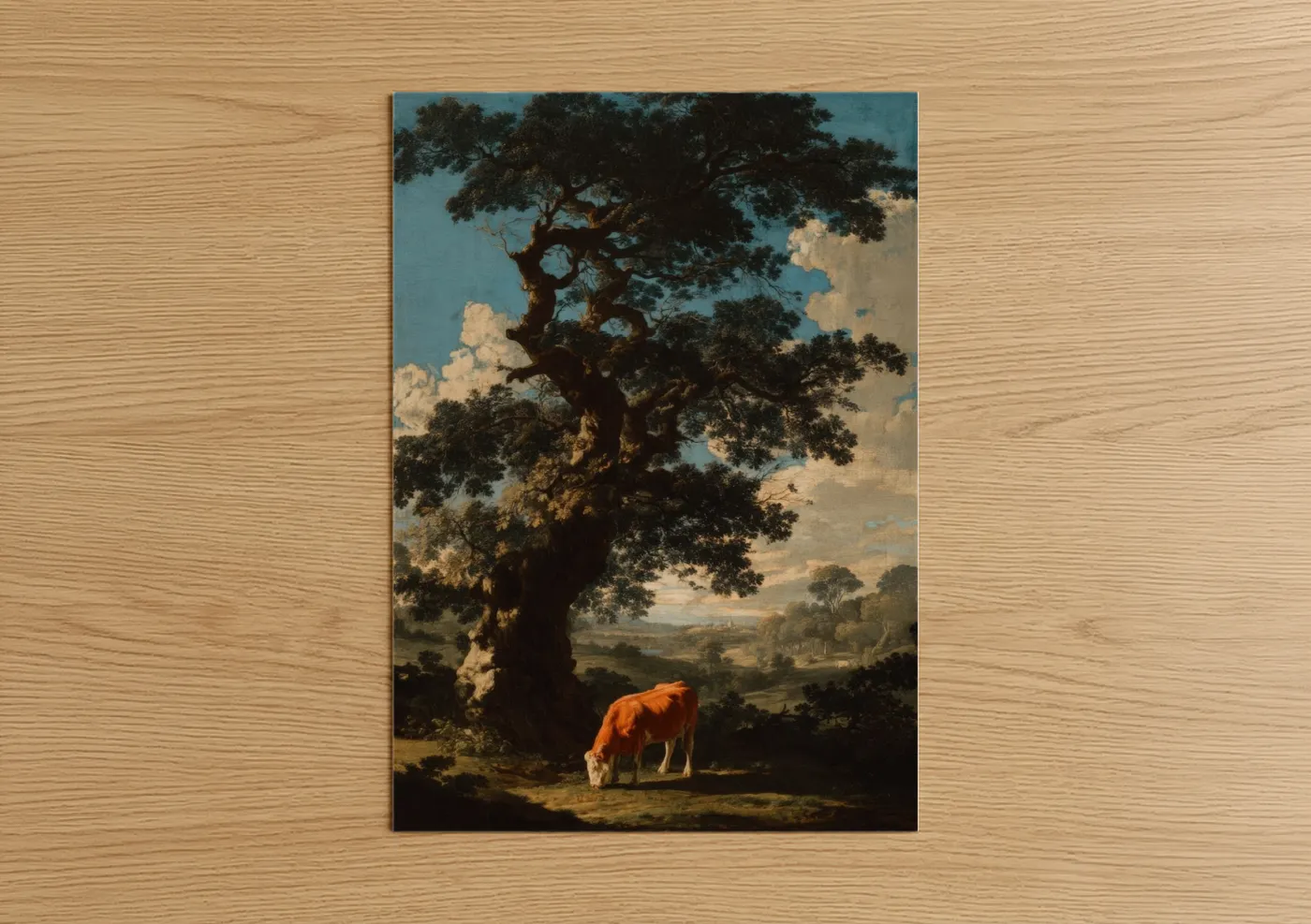 Hereford Cow Pastoral Landscape Wall Art