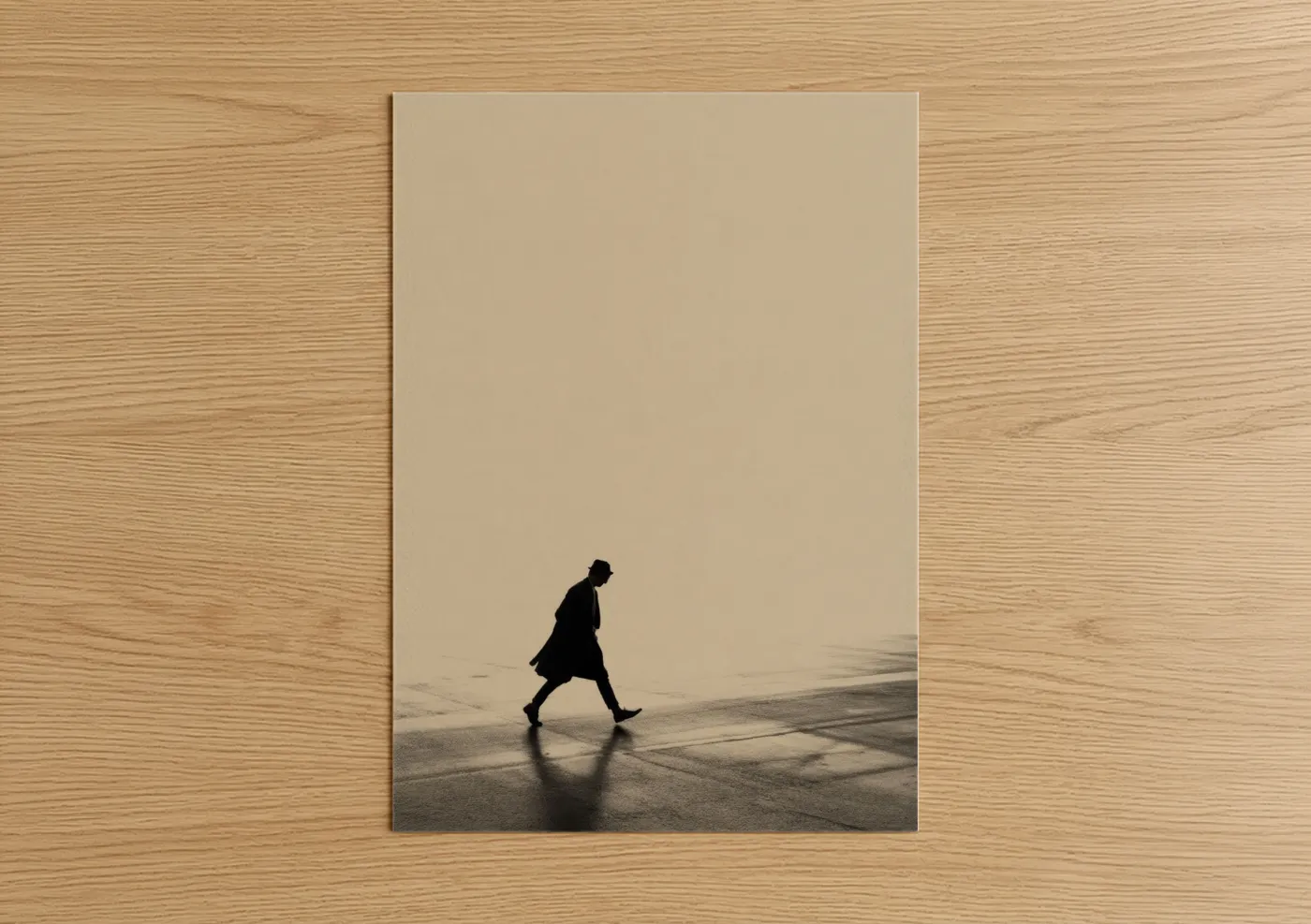 Solitary Runner Silhouette Urban Wall Art