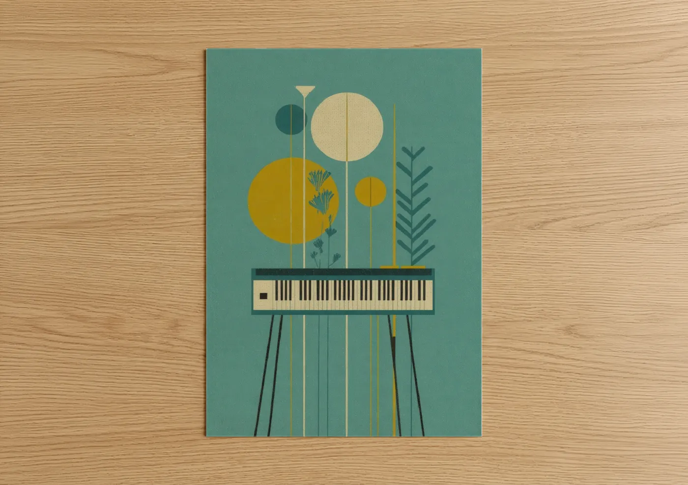 Mid-Century Modern Musical Garden Wall Art