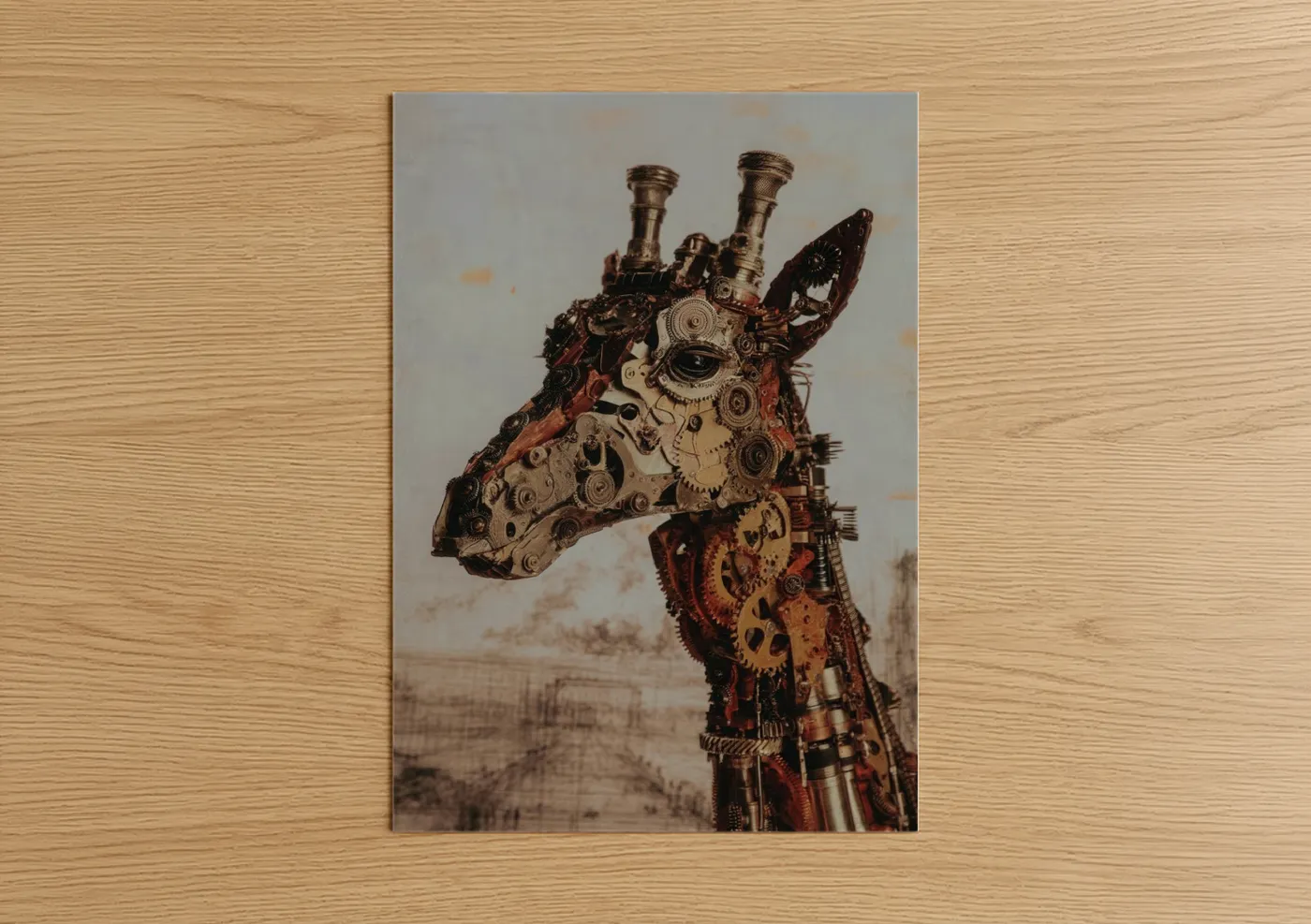 Steampunk Giraffe Industrial Wall Art