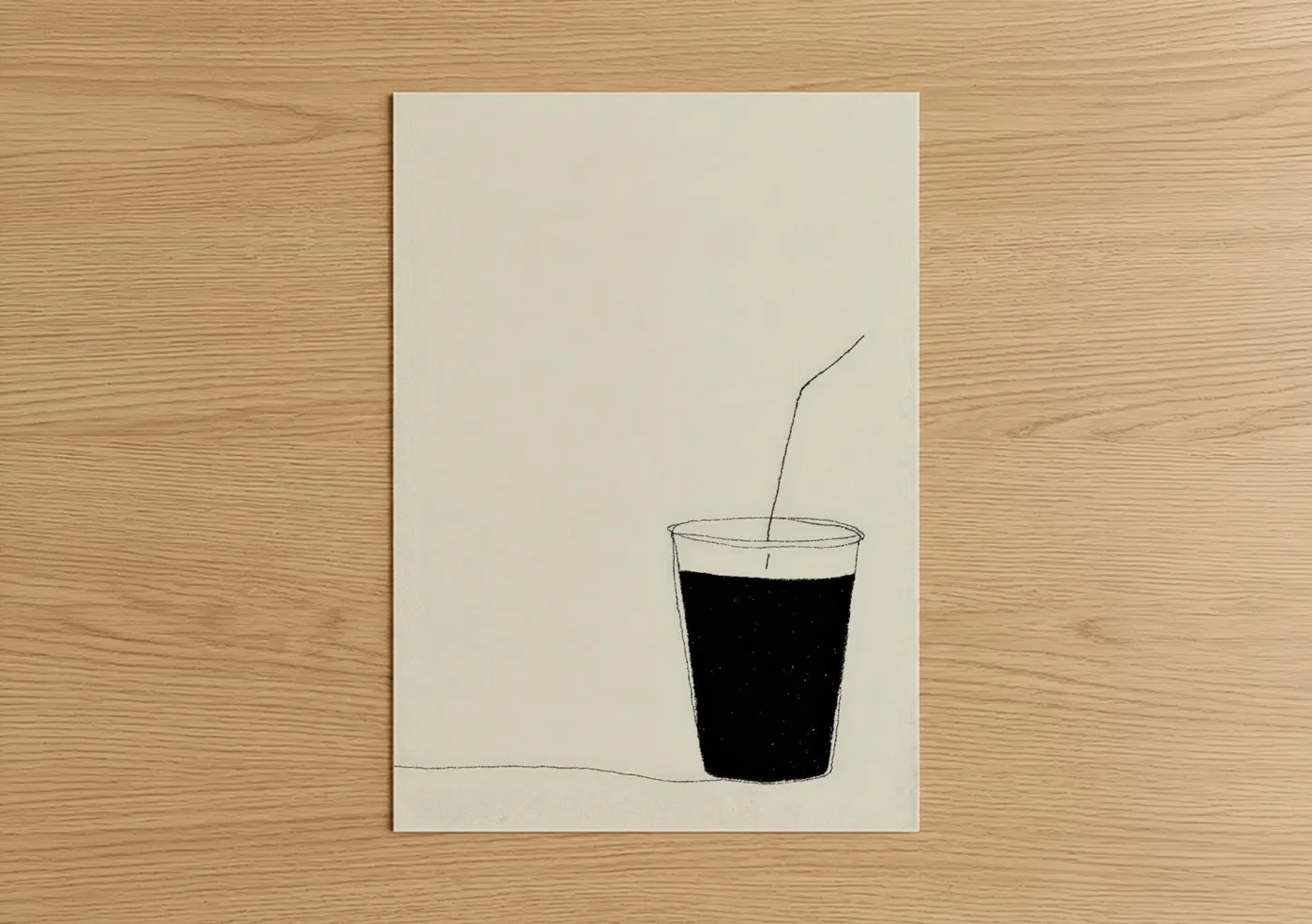 Minimalist Cola Drink Line Wall Art