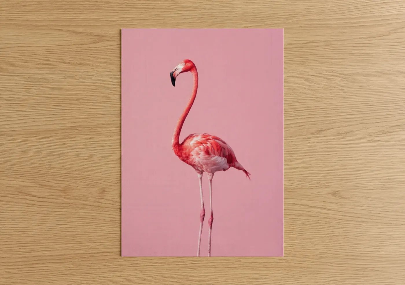 Crimson Flamingo Pink Minimalist Art Wall Art