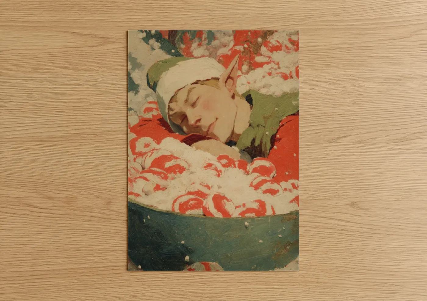 Child Christmas Sleep Peaceful Holiday Wall Art