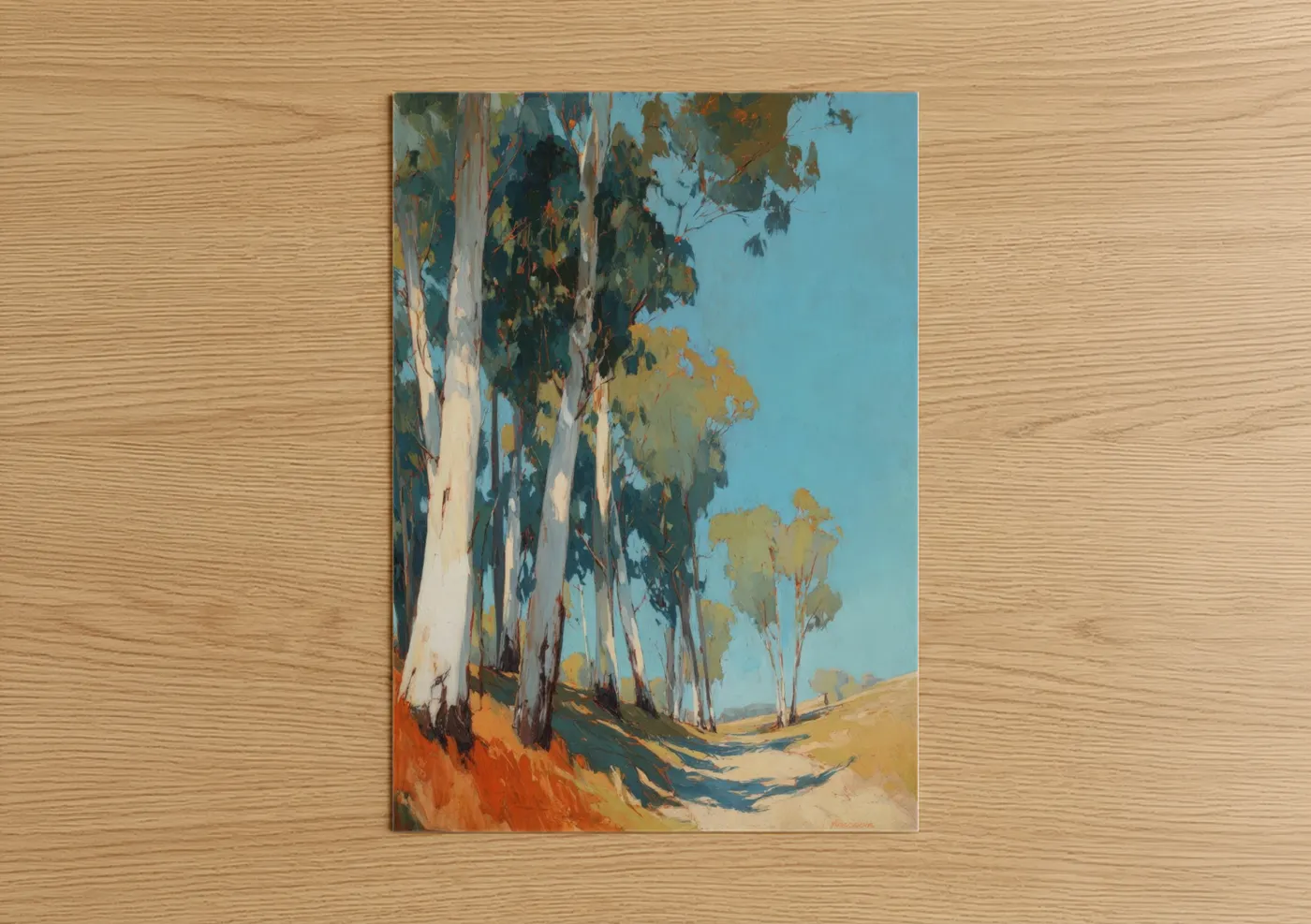 Eucalyptus Forest Path Impressionist Landscape Wall Art