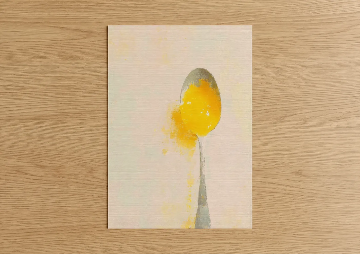 Golden Spoon Splash Minimalist Wall Art
