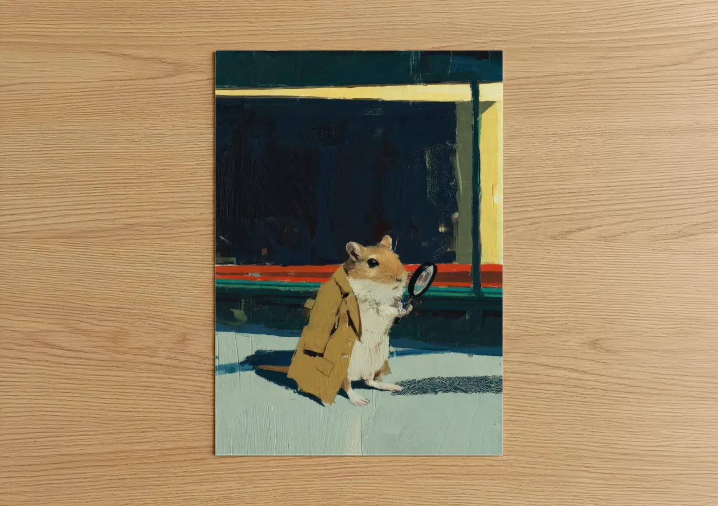 Detective Gerbil with Magnifying Glass Wall Art