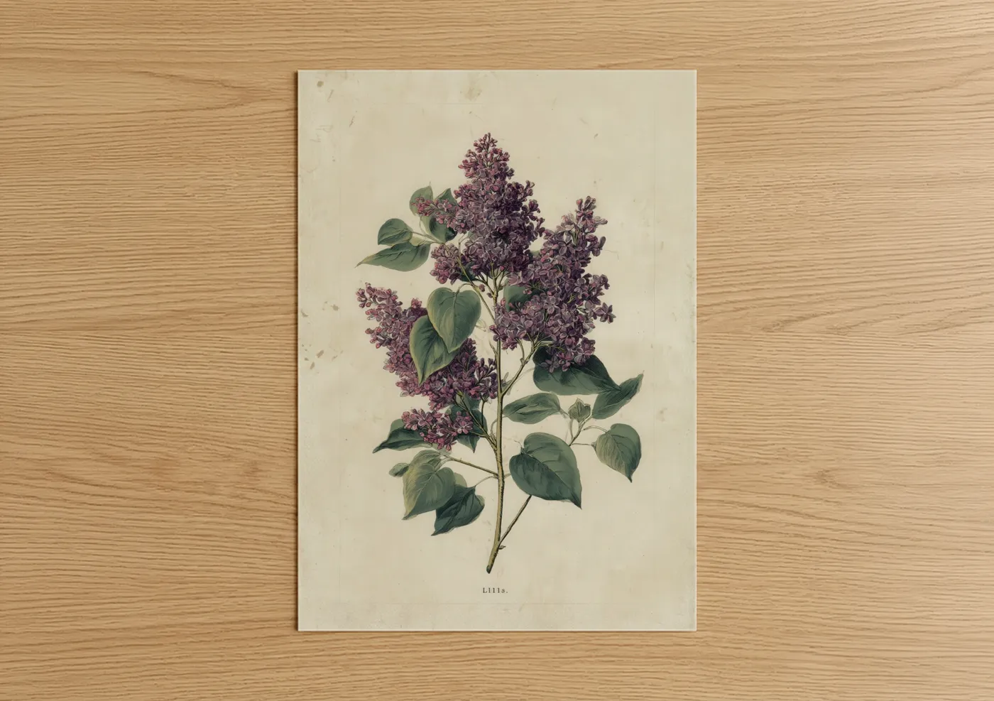 Purple Lilac Botanical Illustration Wall Art