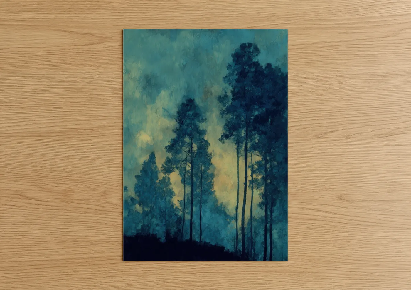 Misty Pine Forest Atmospheric Landscape Wall Art