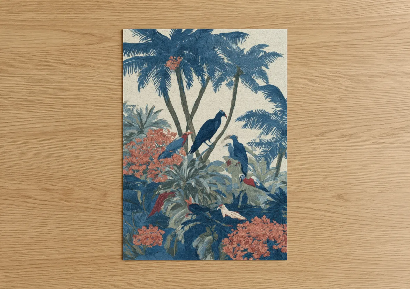 Tropical Birds Palm Tree Paradise Vintage Wall Art