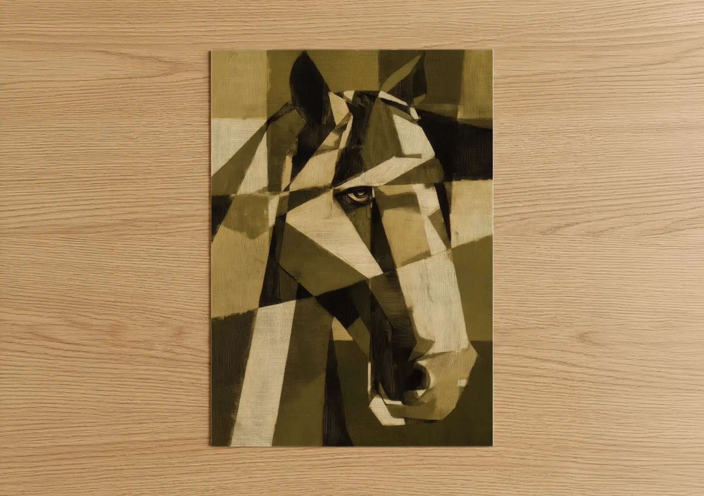 Geometric Friesian Horse Cubism Wall Art