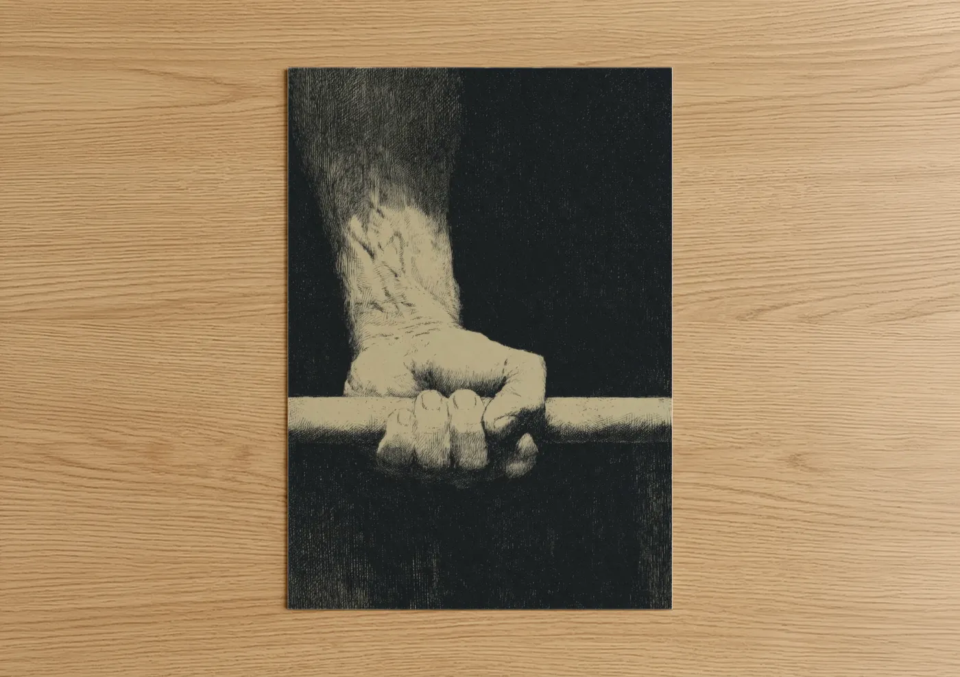 Surfing Grip And Determination Art Print Wall Art