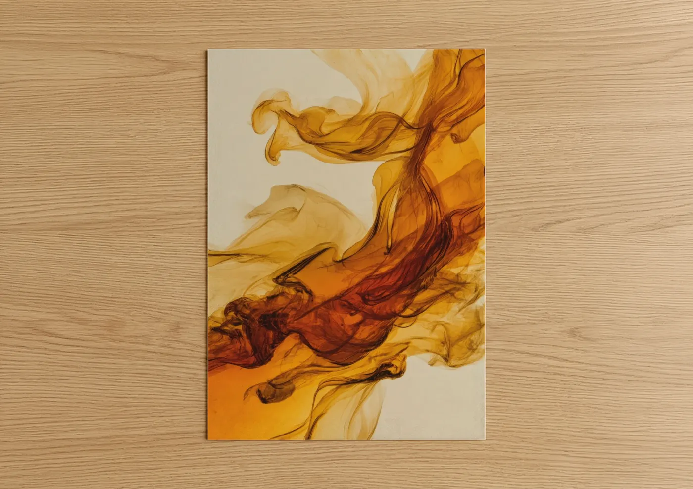 Amber Whiskey Flow Abstract Art Wall Art