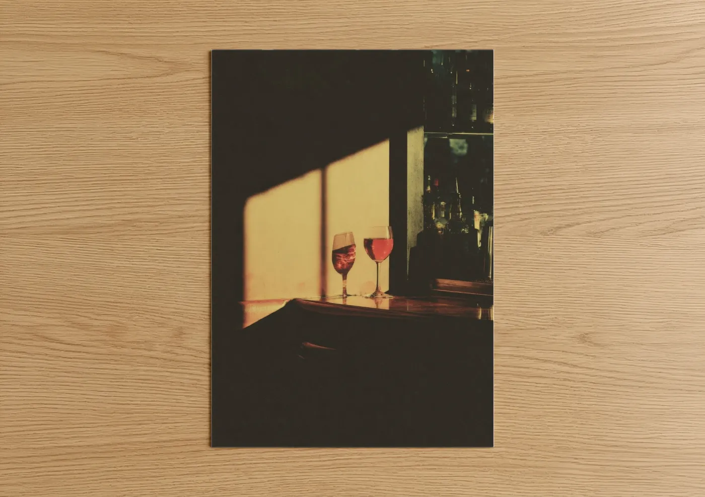 Golden Hour Rose Wine Photography Wall Art