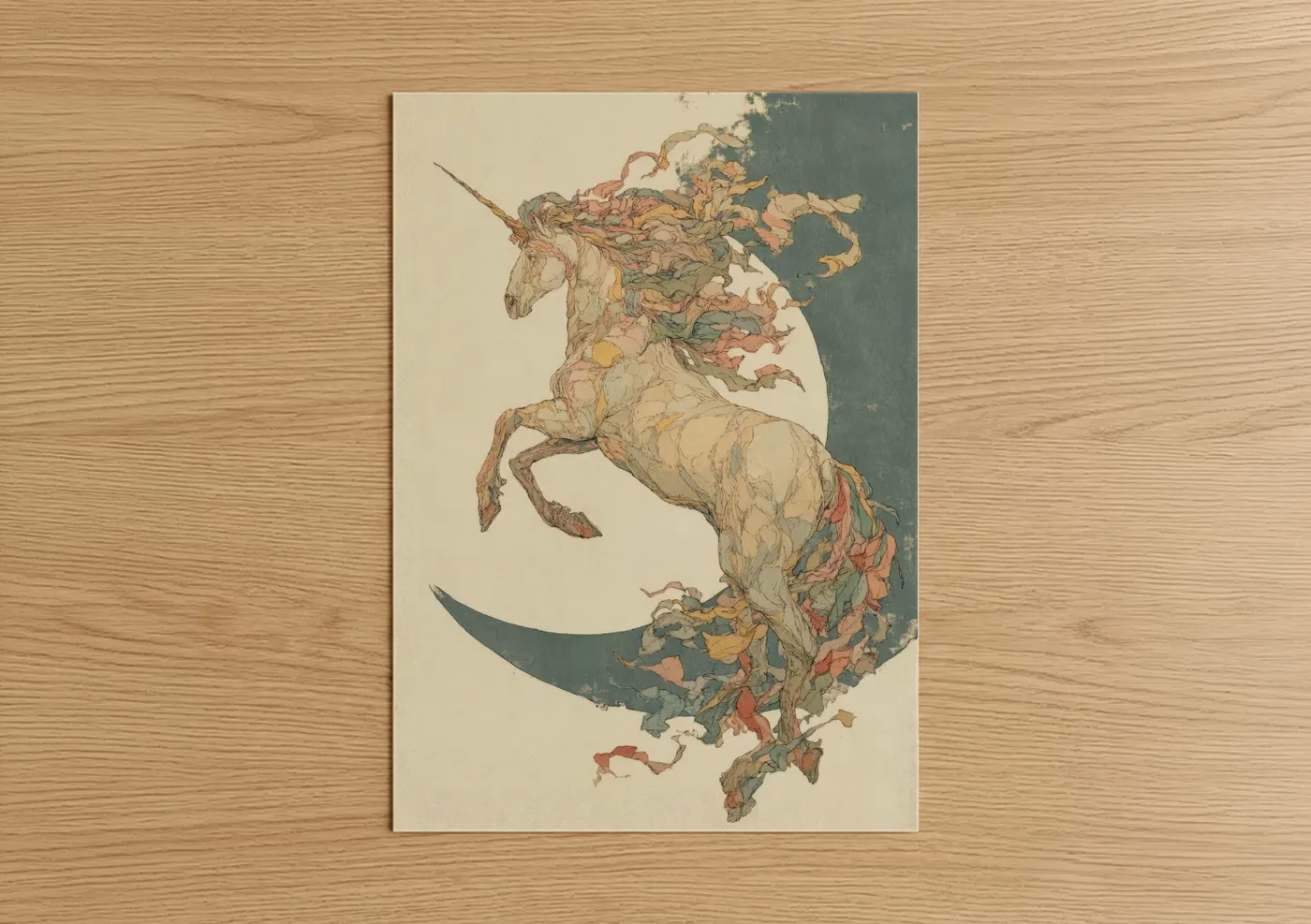 Autumn Unicorn Magical Fantasy Wall Art