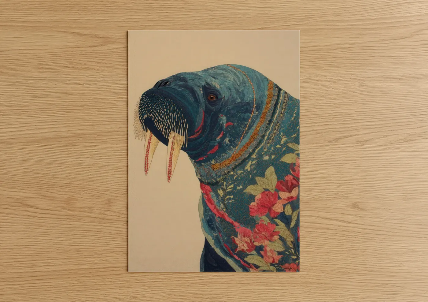 Ornate Walrus Decorative Portrait Wall Art