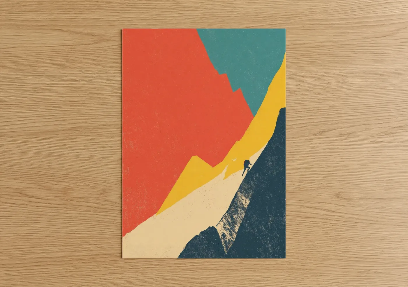 Ice Climbing Adventure Mountain Illustration Wall Art