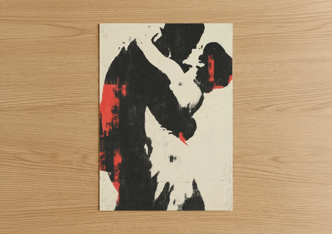 Passionate Salsa Dance Red Black Wall Art