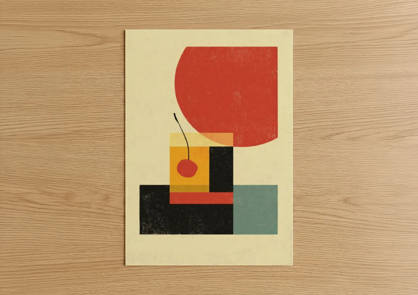 Retro Cocktail Abstract Geometric Wall Art