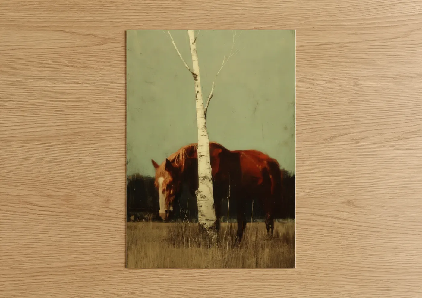 Russet Quarter Horse Birch Tree Pasture Wall Art