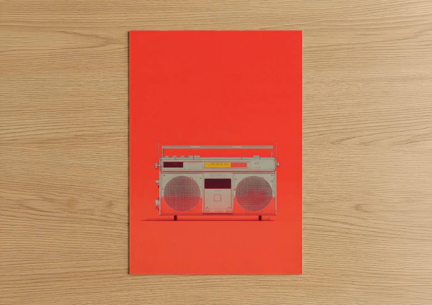 Retro Neon Boombox Music Equipment Art Wall Art