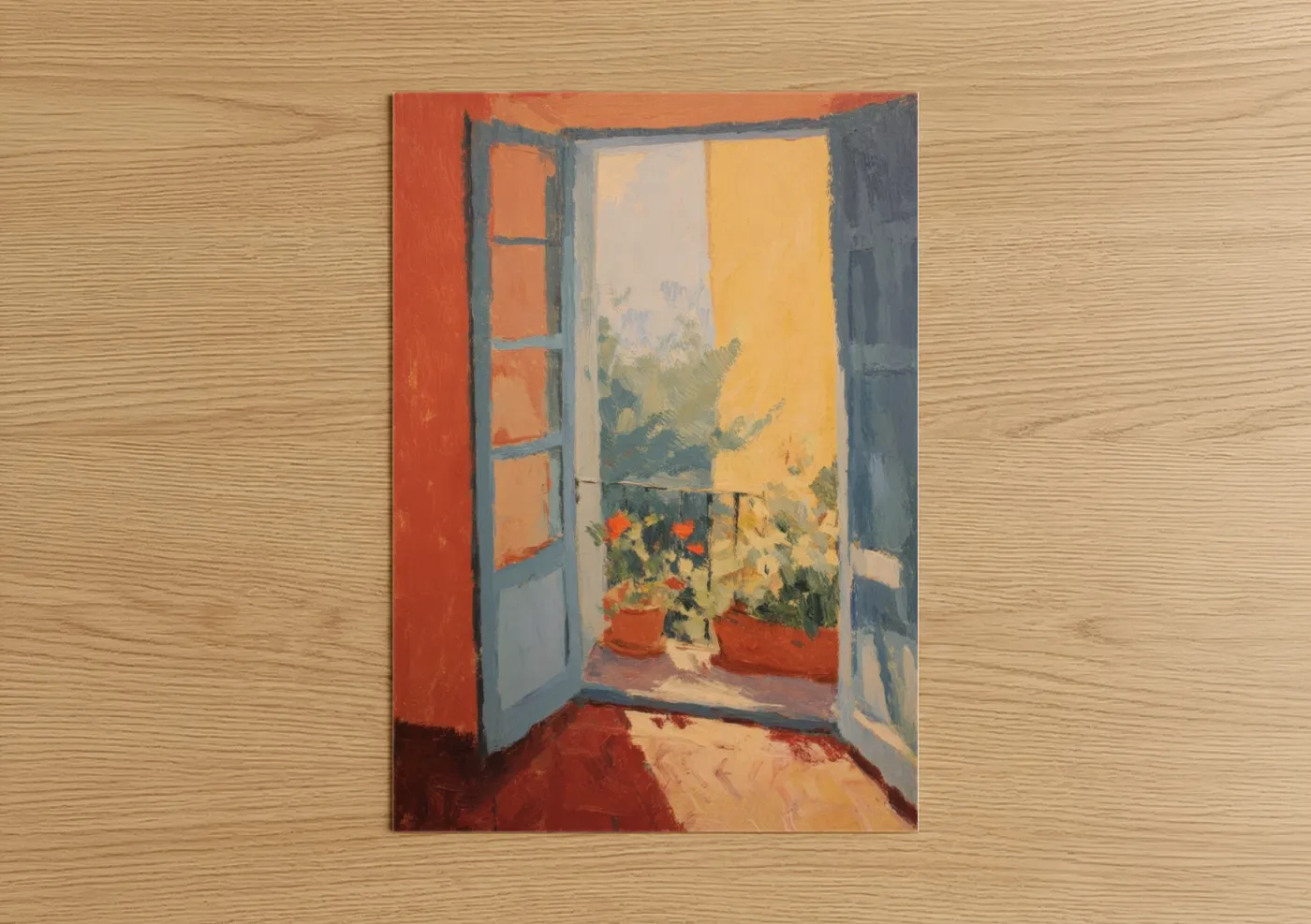 Summer Garden Door Yellow Light Wall Art