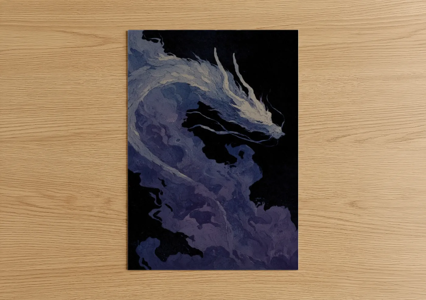 Ethereal Dragon Night Sky Wall Art