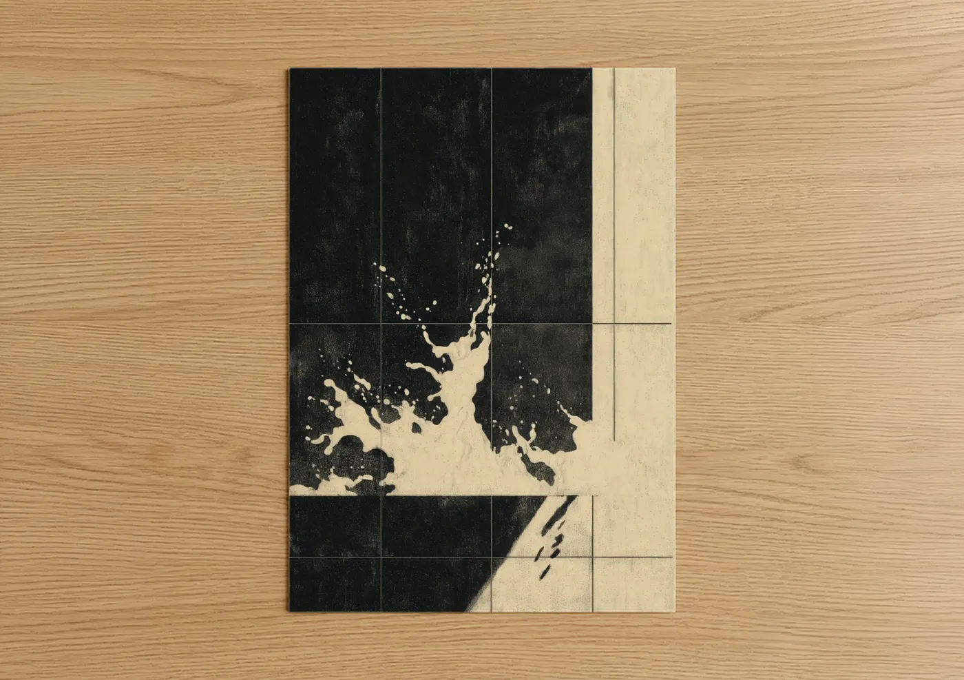 Splashing Milk Abstract Minimalist Wall Art