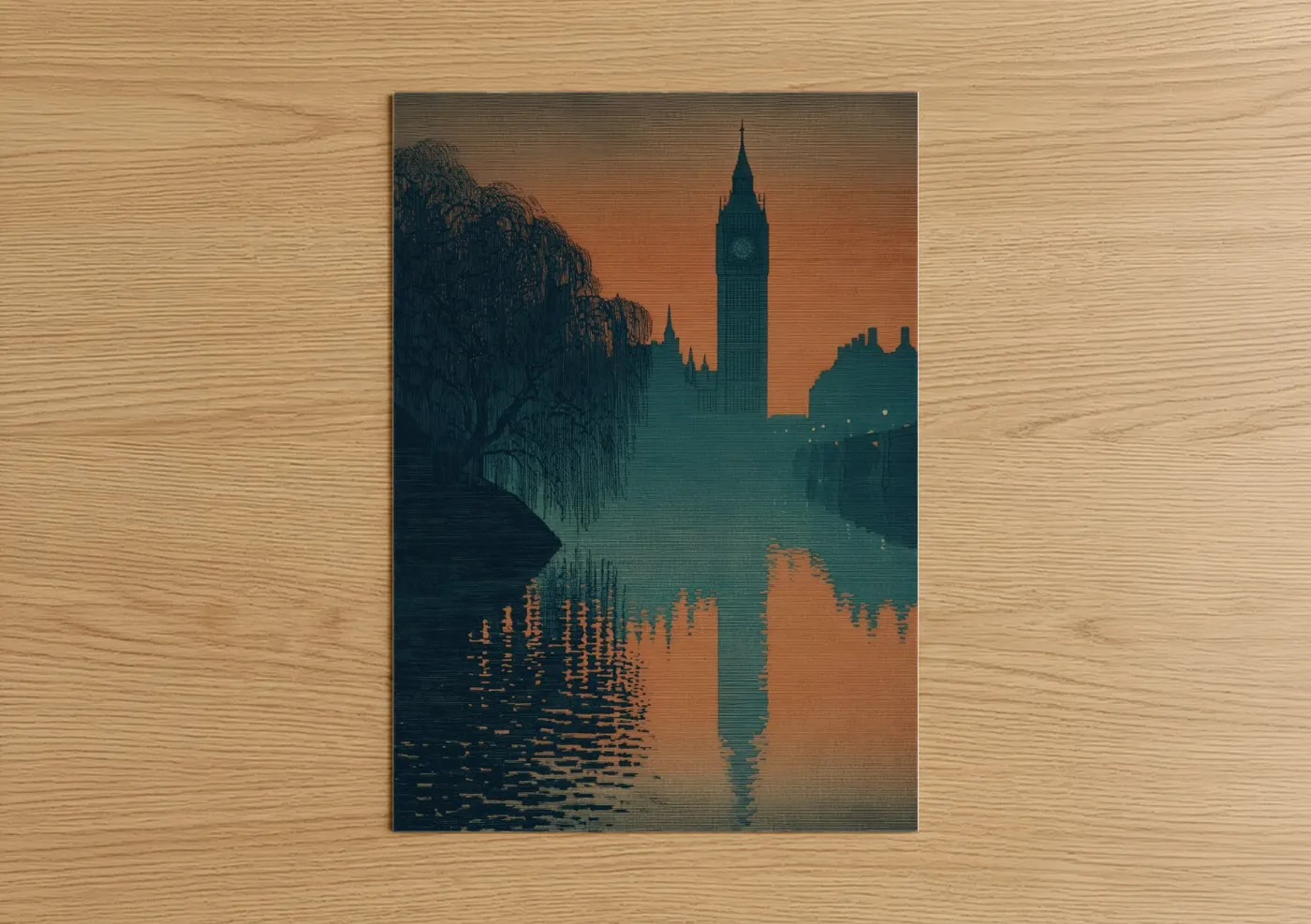 Big Ben Sunset Reflection London Wall Art