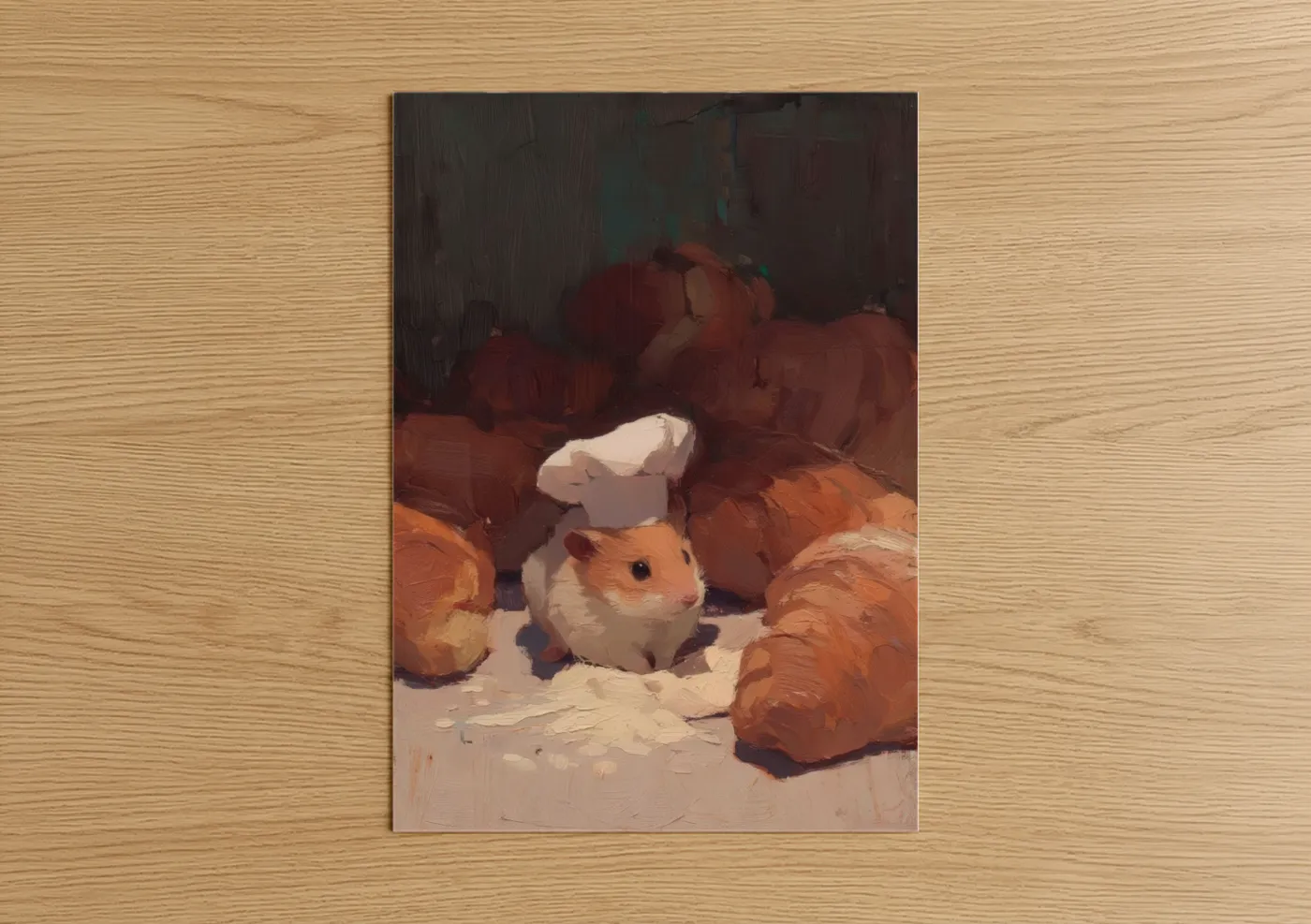 Adorable Hamster Among Pumpkins Wall Art