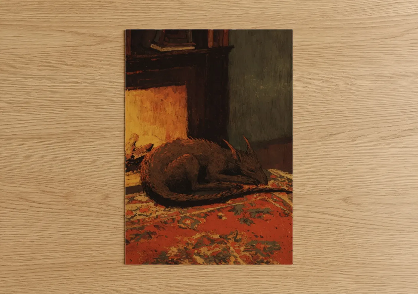 Sleeping Griffin Mythical Creature Wall Art