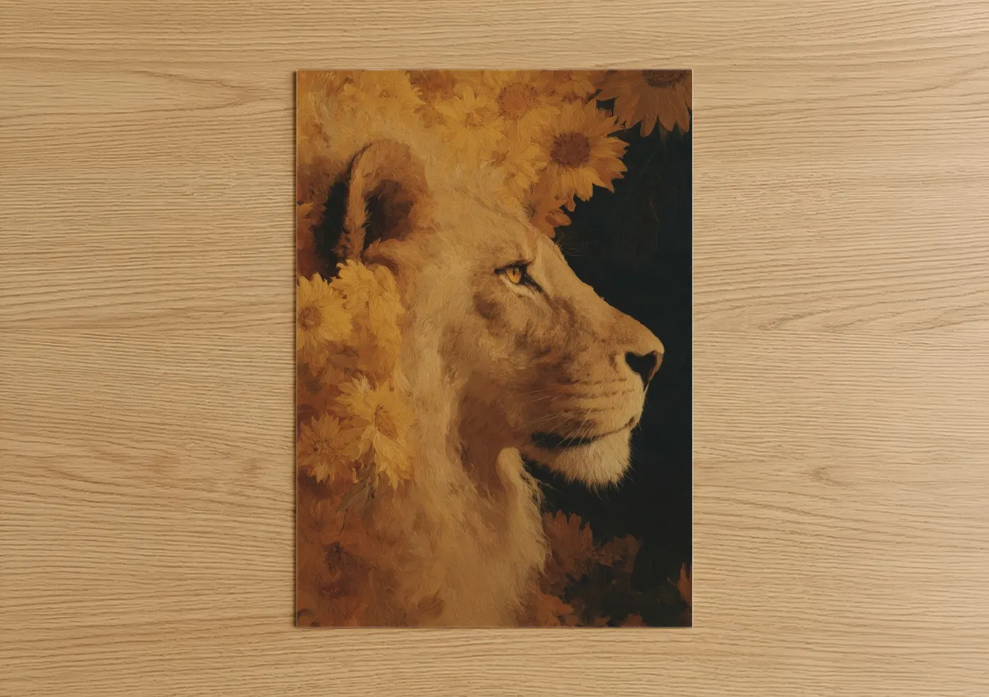 Golden Lion Zodiac Art Leo Sign Wall Art