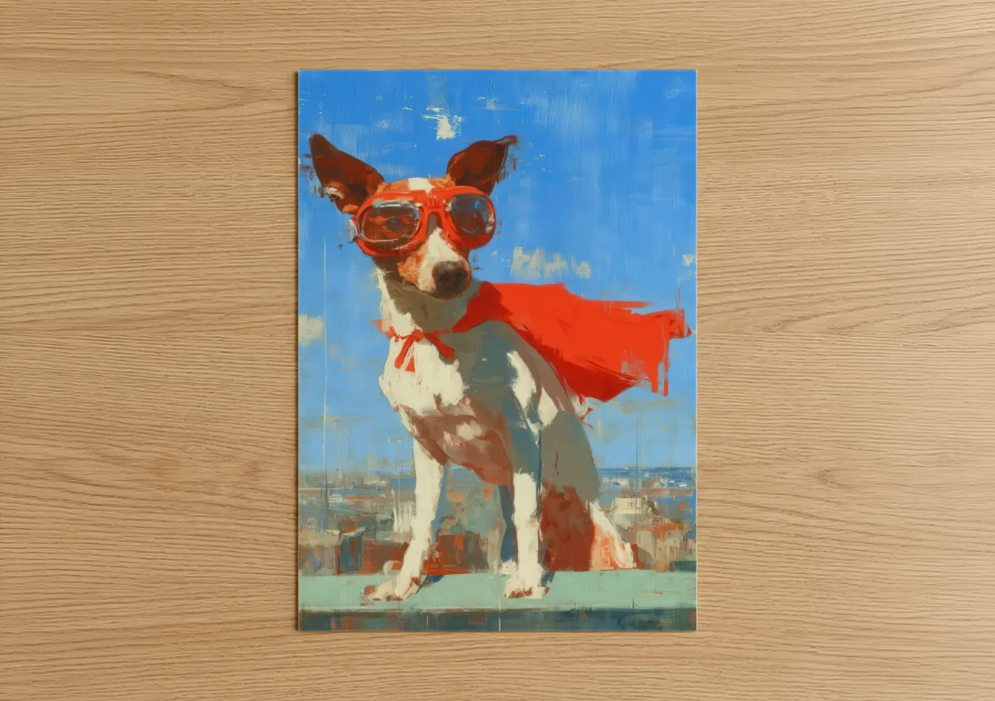 Superhero Terrier Pop Art Illustration Wall Art