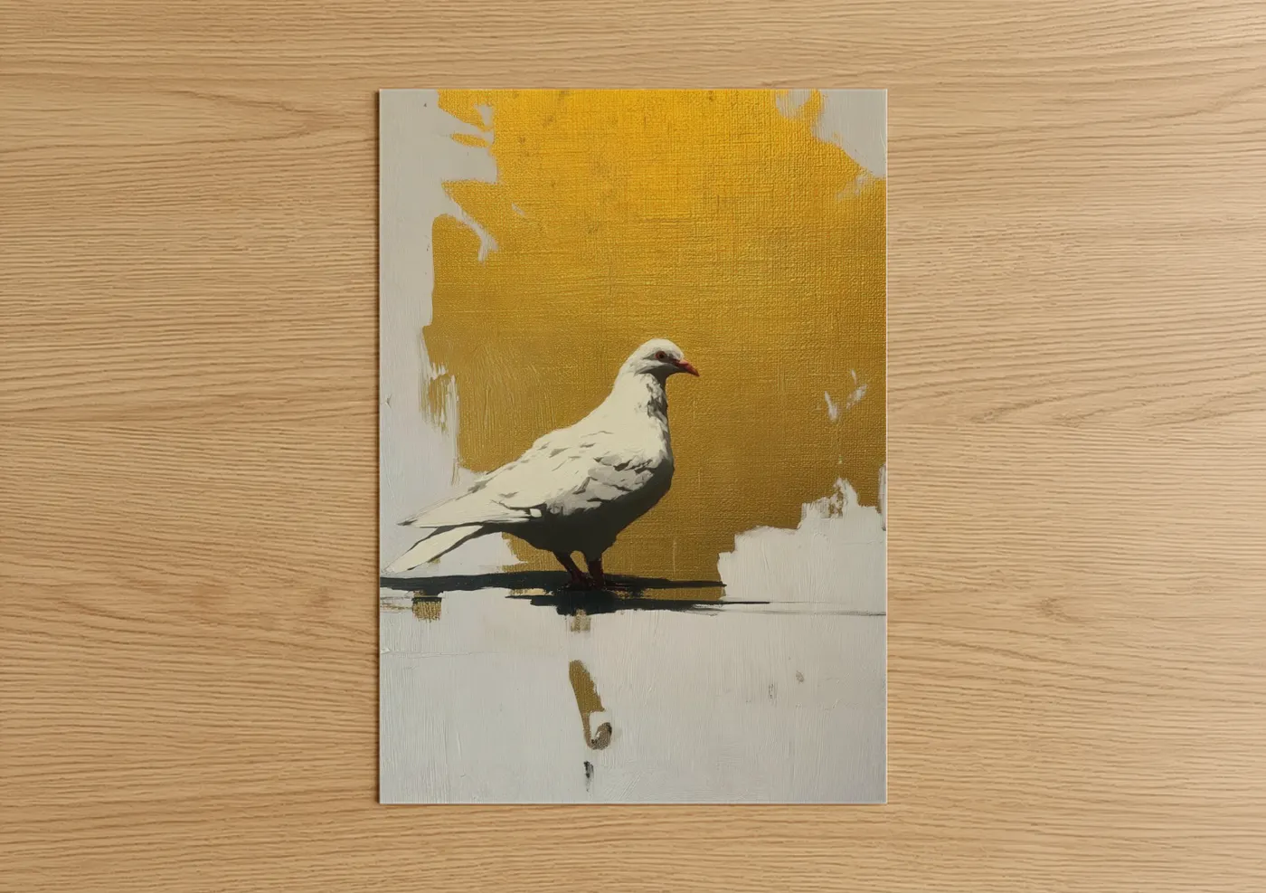 Golden Pigeon Contemporary Art Wall Art