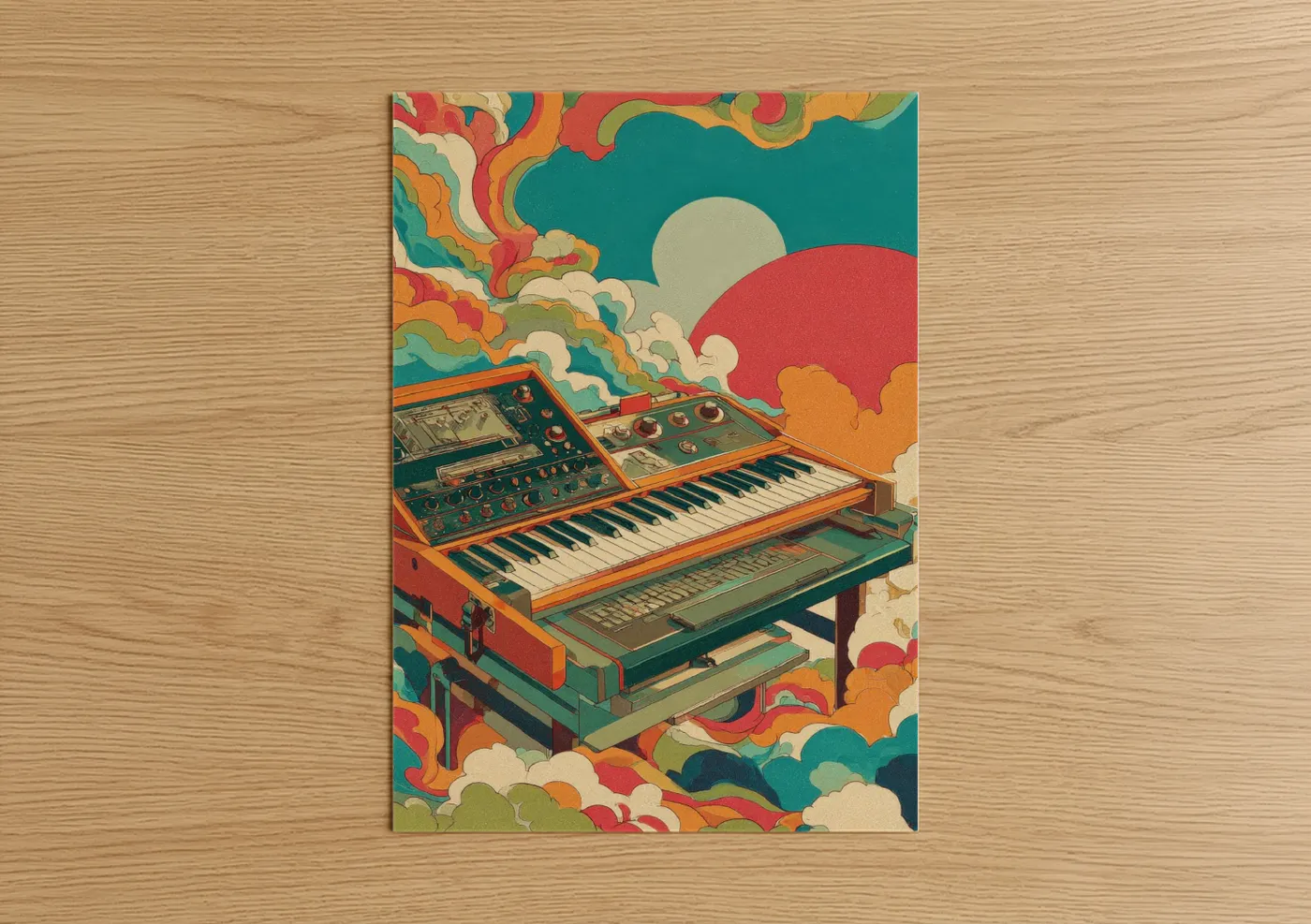 Retro Synthesizer Vintage Keyboard Wall Art