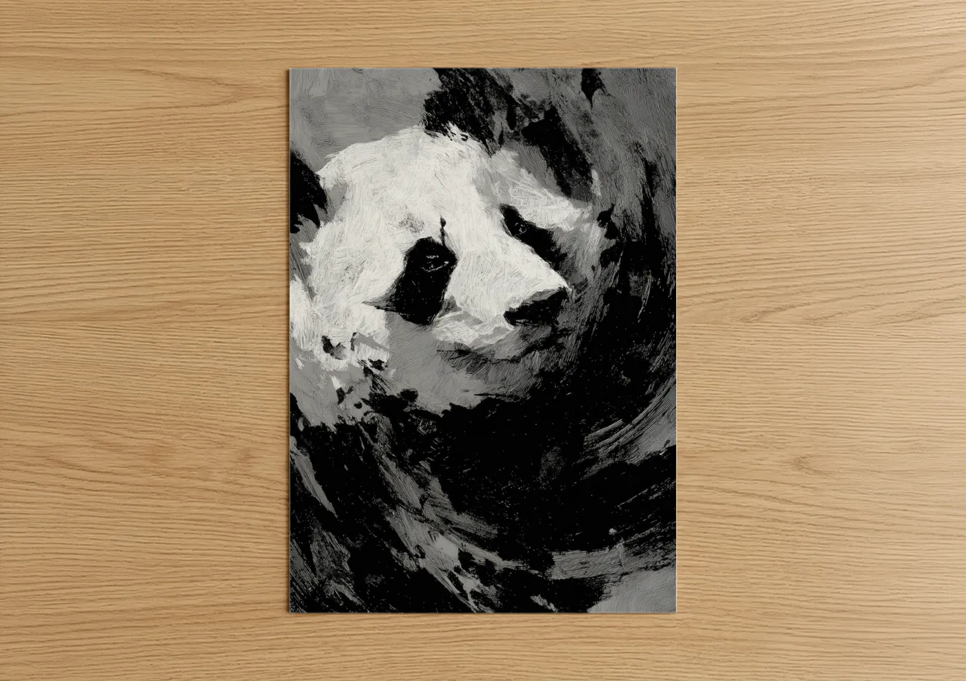 Monochrome Panda Expressionist Wall Art