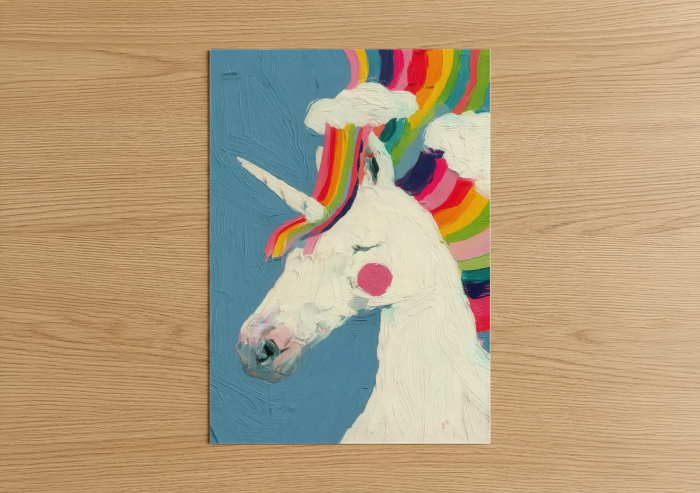 Whimsical Rainbow Unicorn Horse Wall Art