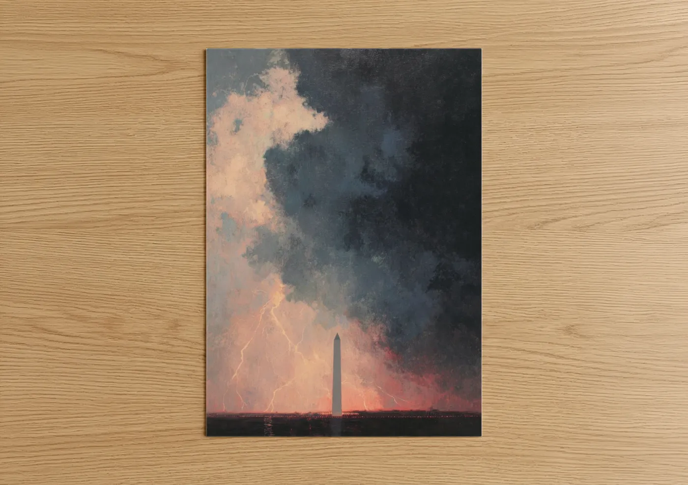 Washington Monument Lightning Storm Wall Art