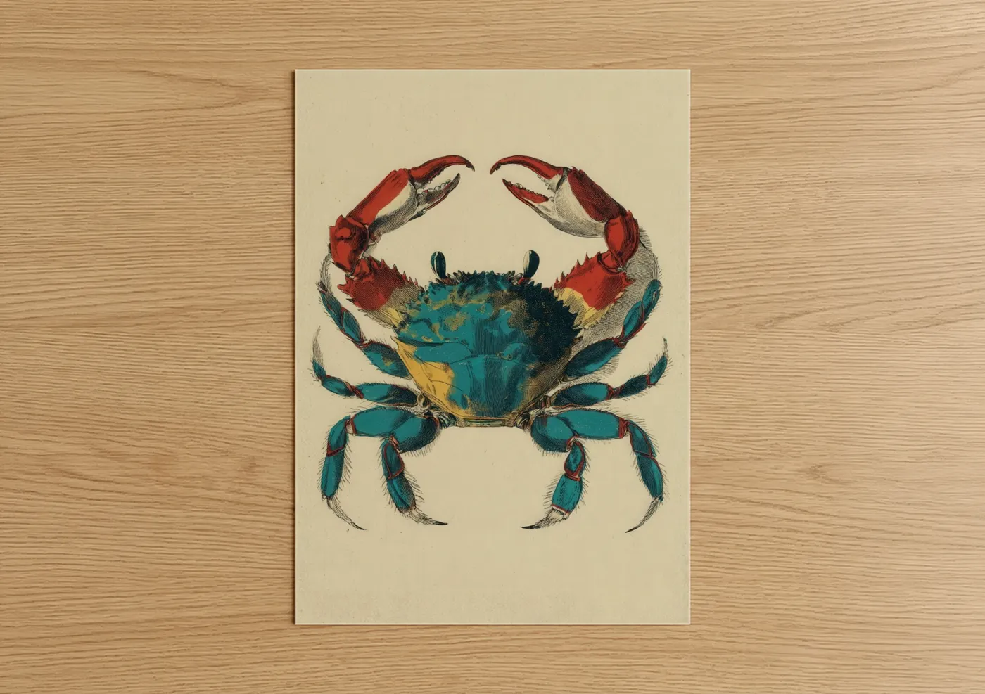 Blue Crab Scientific Illustration Wall Art