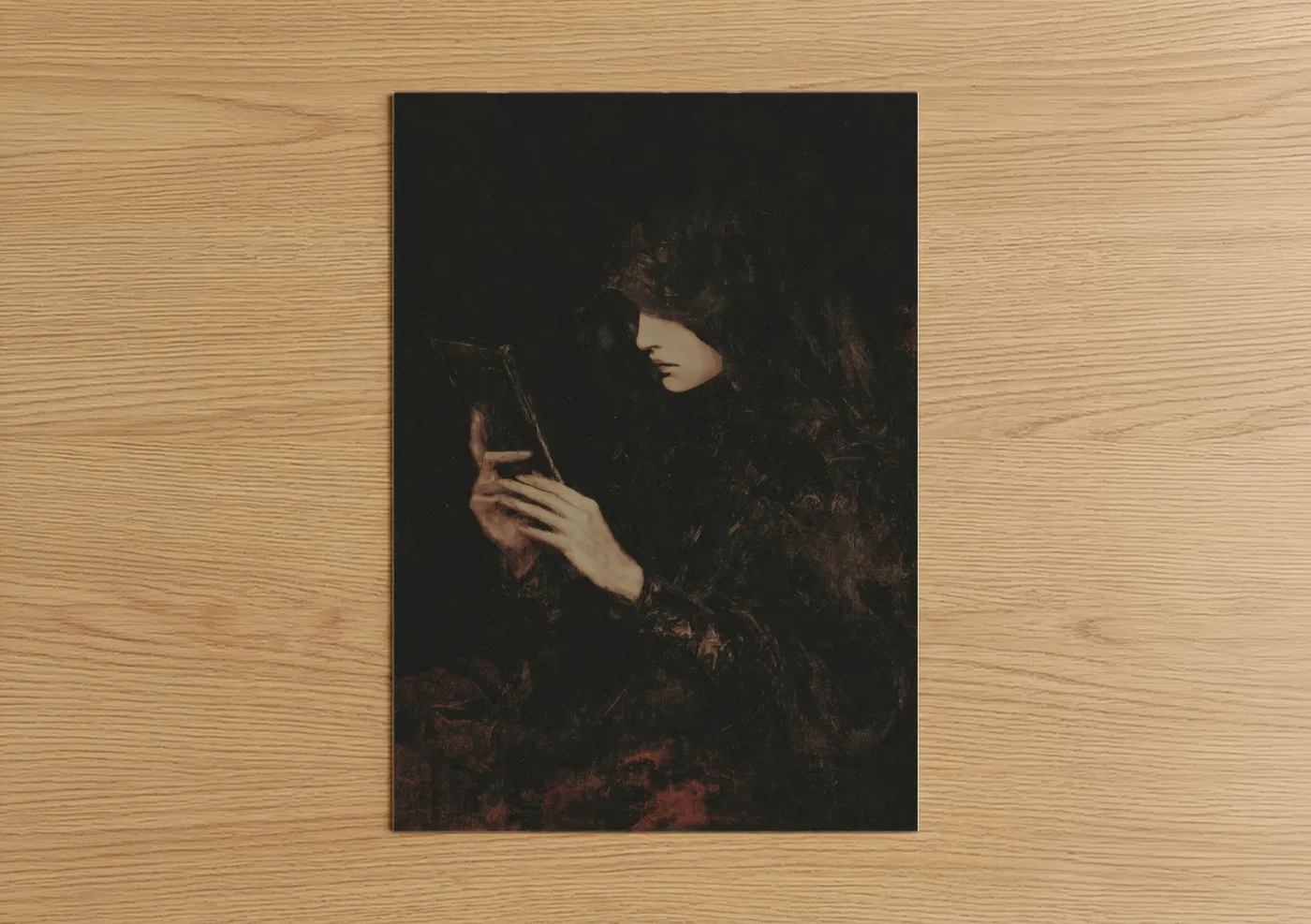 Dark Witch Mirror Reflection Mystical Wall Art