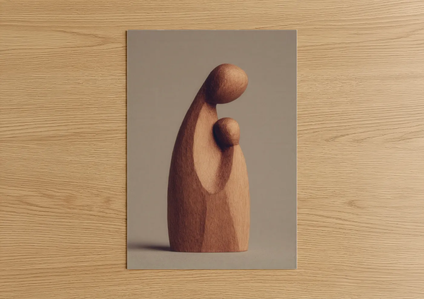 Abstract Mother Wooden Sculpture Wall Art