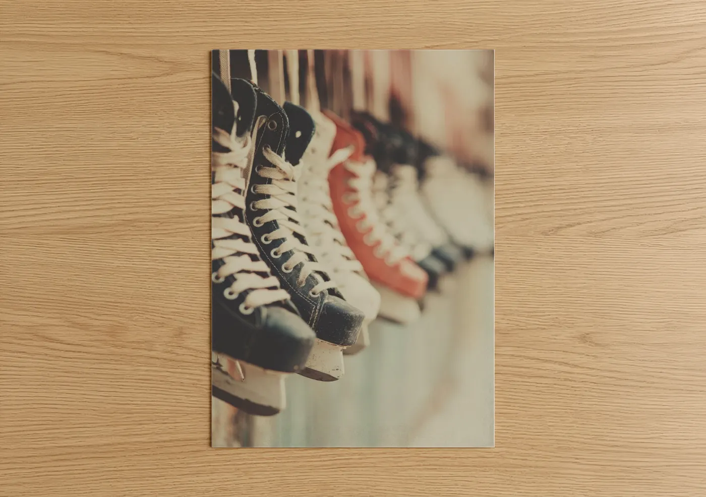 Vintage Hockey Skates Retro Photography Wall Art