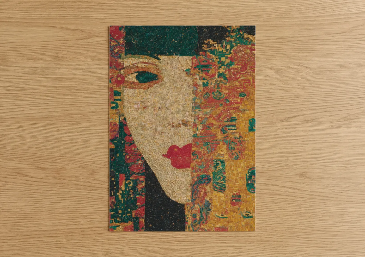 Abstract Mosaic Lips Fine Wall Art