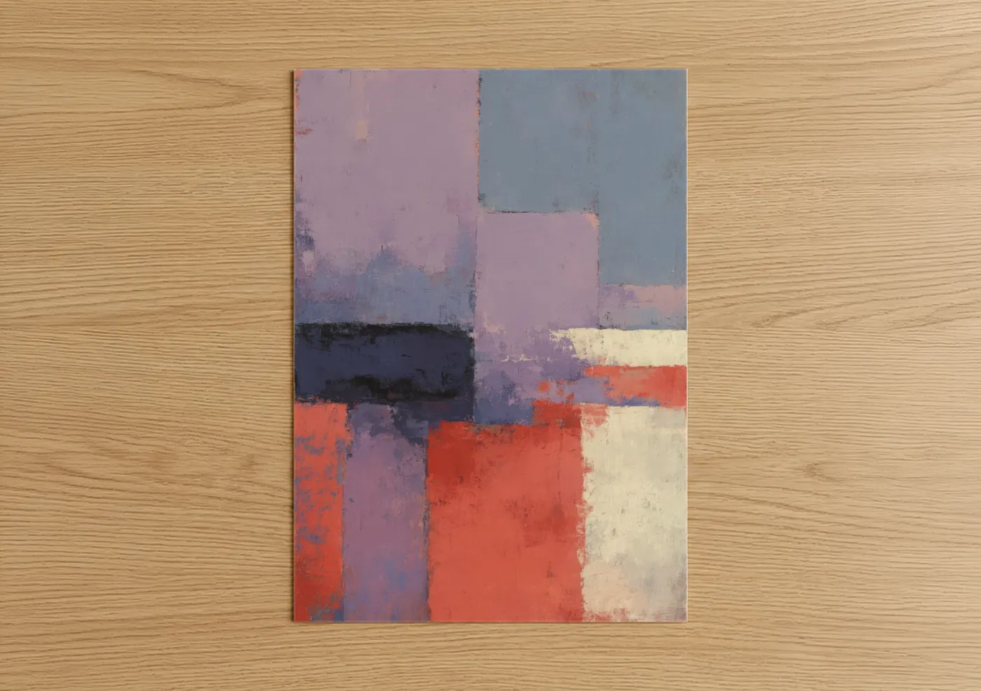 Lavender Field Abstract Geometric Wall Art
