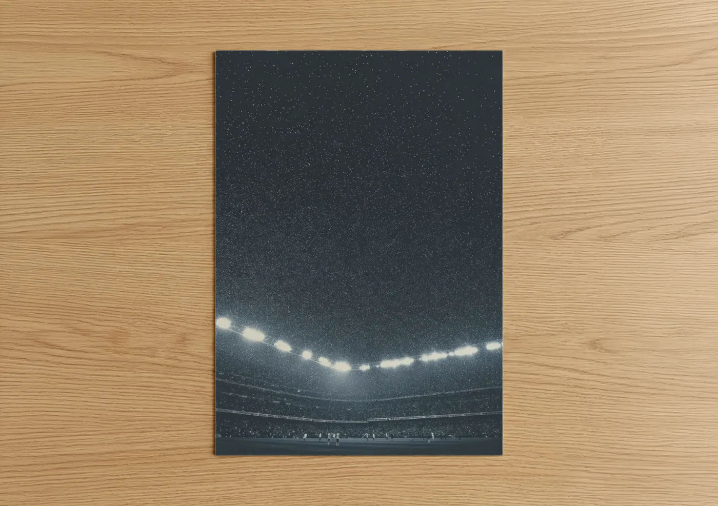 Night Stadium Lights Rain Sports Arena Wall Art