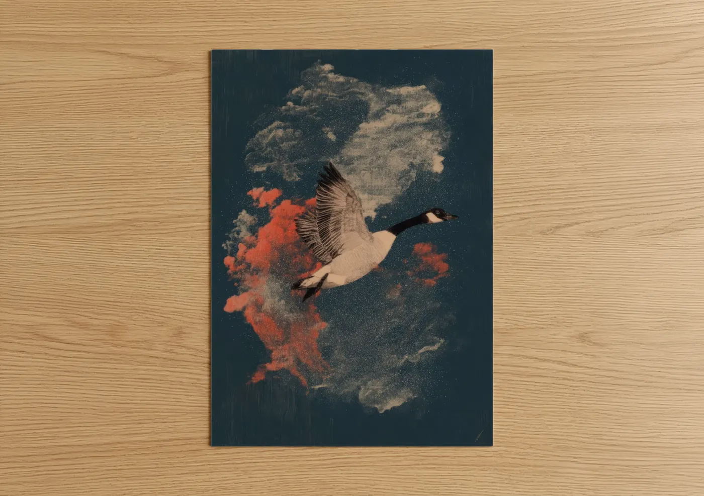 Celestial Goose Abstract Cloud Wall Art