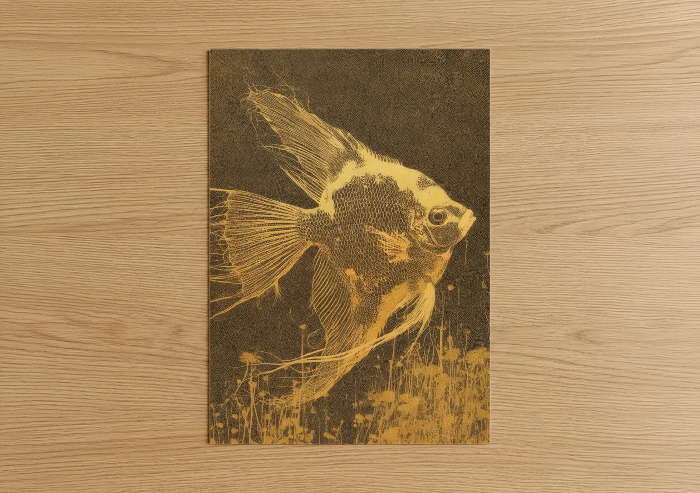 Golden Angel Fish Aquarium Wall Art