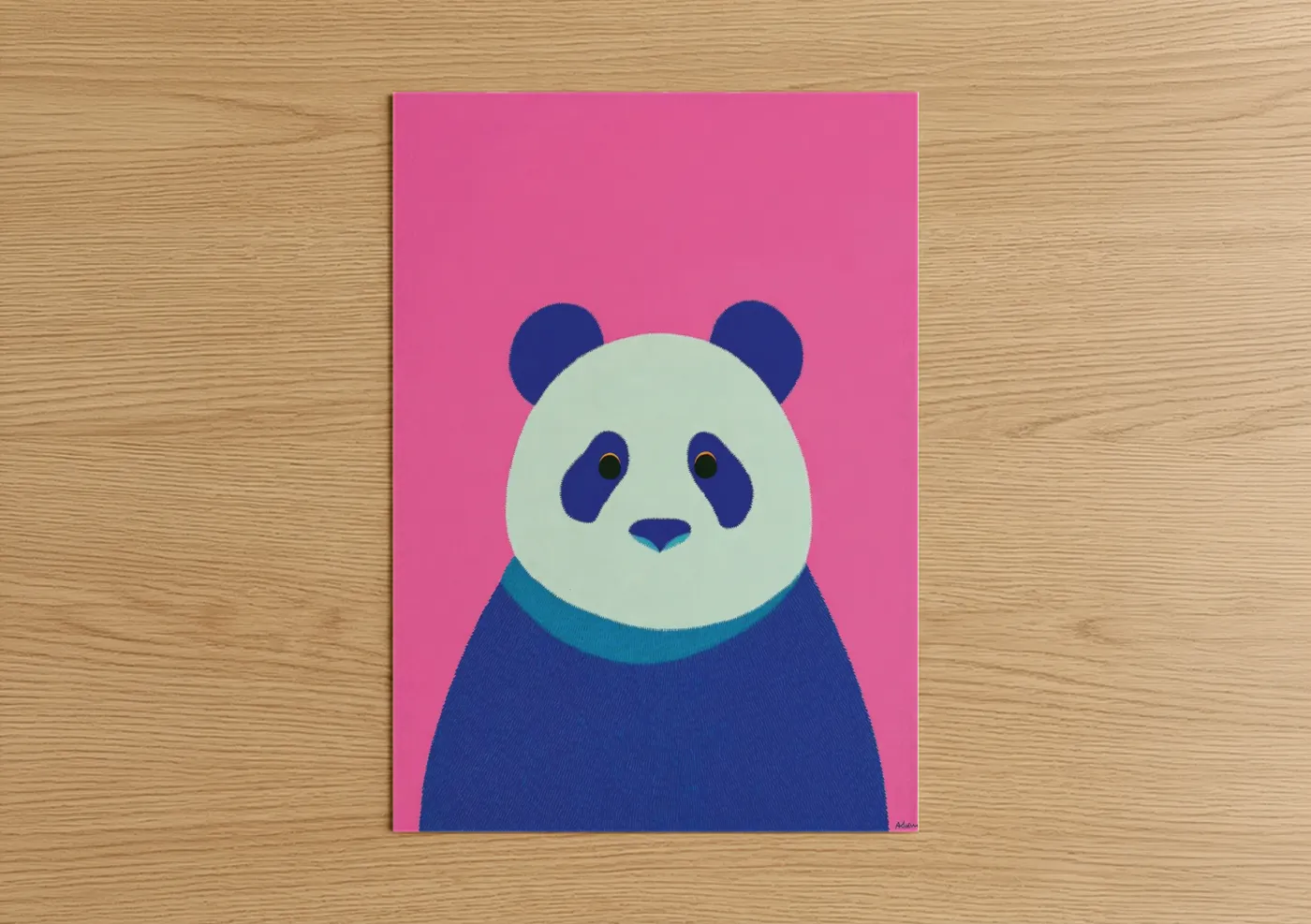 Serene Panda Modern Minimalist Wall Art