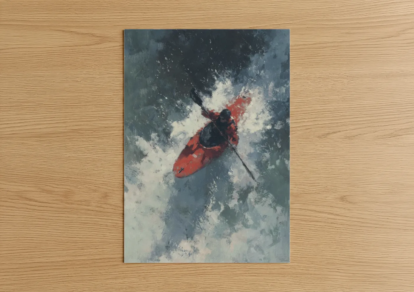 Red Kayak White Water Adventure Wall Art