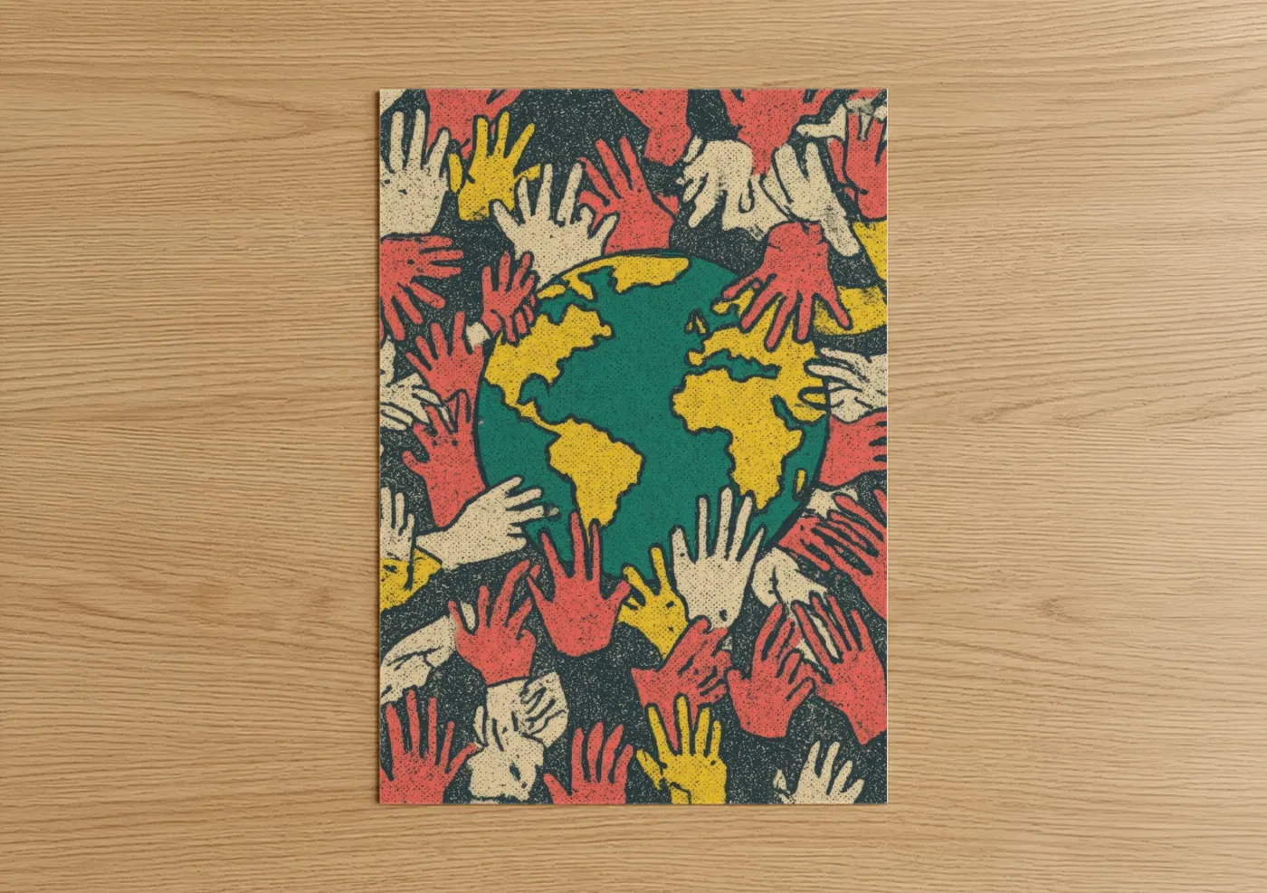Earth Day Global Unity Hands Wall Art