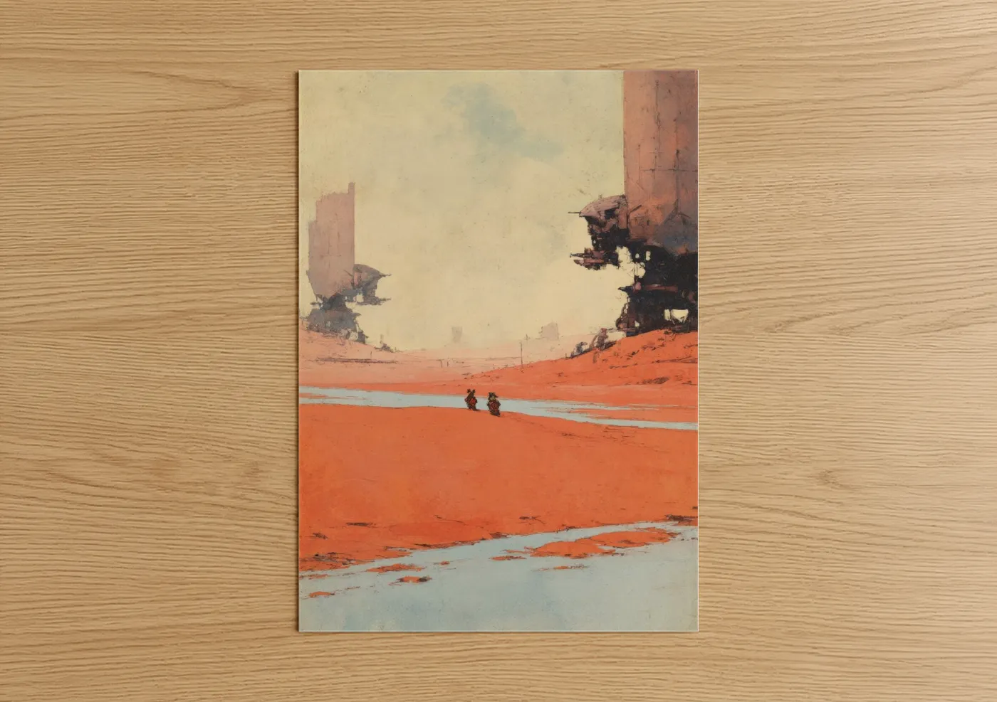 Sci-Fi Desert Outpost Retro Futurism Wall Art